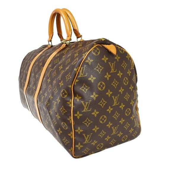 Authentic LOUIS VUITTON Keepall 50 Travel Hand Bag Monogram Leather - Picture 7 of 16